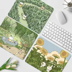 Green Plant Desk Mat Cute Kawaii Mousepad Small Office Computer Desk Mat Table Keyboard Big Mouse Pad Laptop Cushion Non-slip
