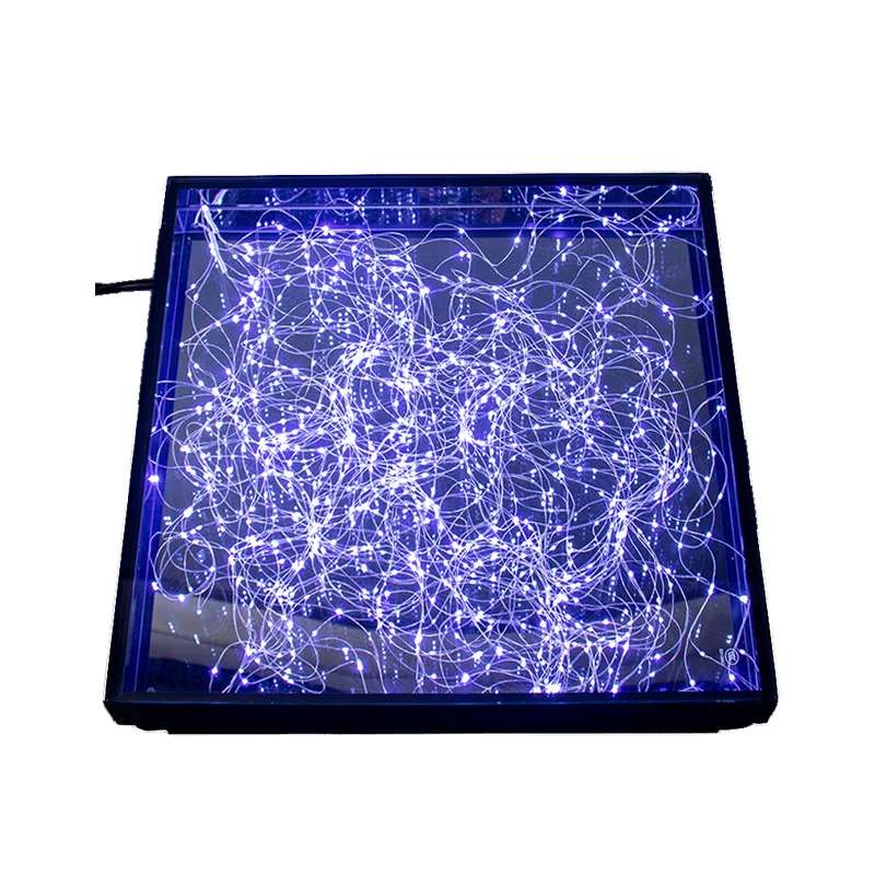 

3D Starlight Dancing Floor Tile Lights, Wireless Magnetic Led Light Up Abyss Mirror for Wedding Stage and Catwalk Set Up
