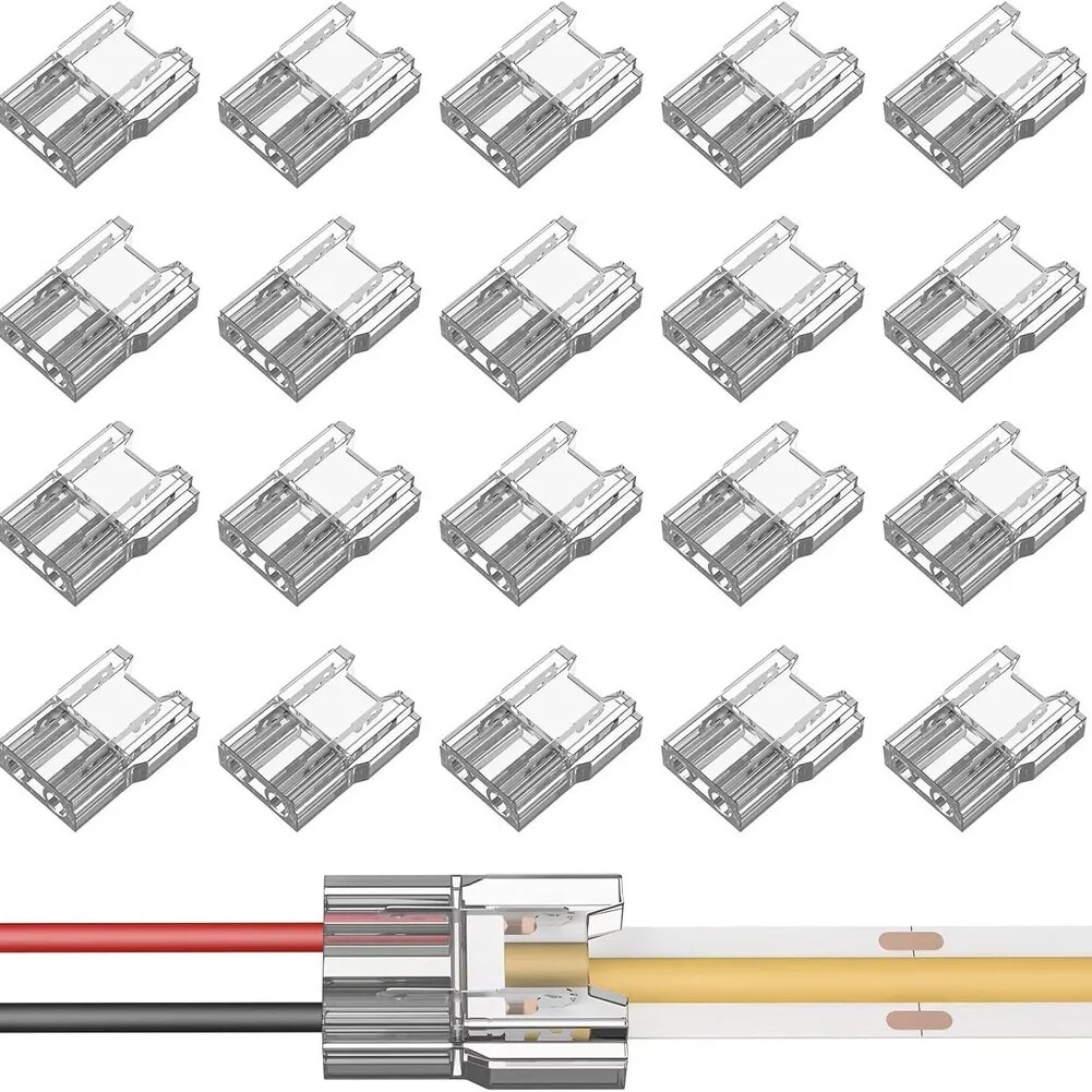 For Home Lighting Transparent LED Strip Connector LED Strip Connector Multi-shape L T X Straight Cut-and-press Mechanism