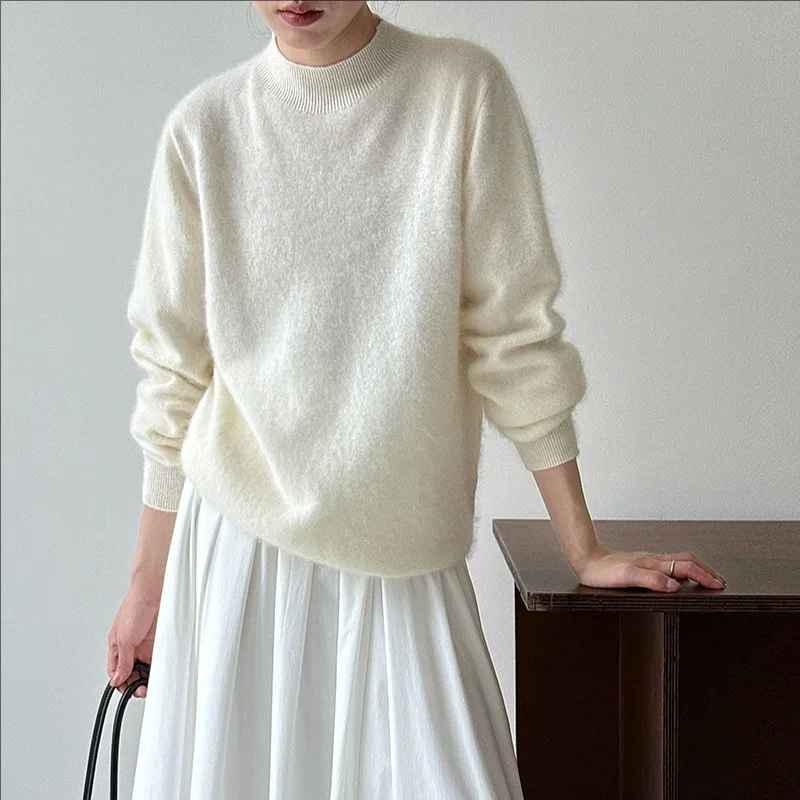 

Осень 2024, новый повседневный шерстяной топ, женский пуловер с длинными рукавами, свитер