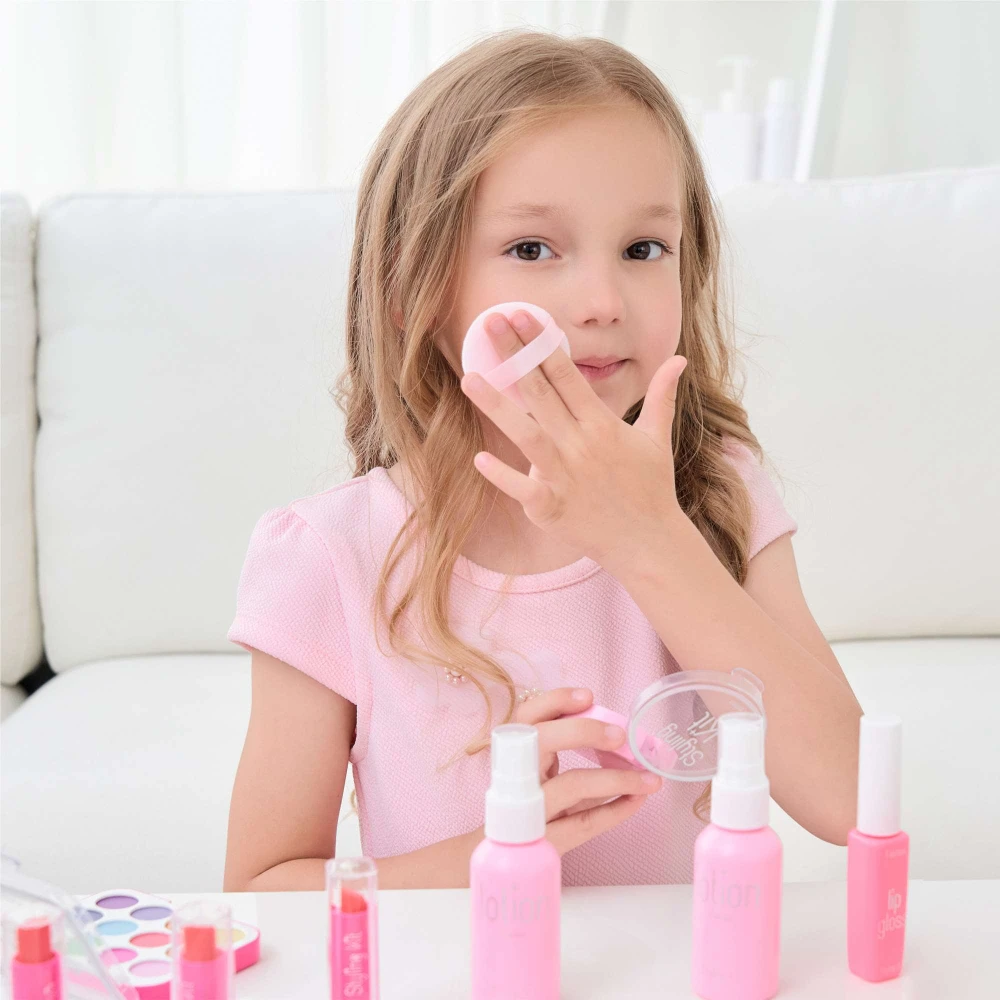 Juego de simulación de maquillaje para niños, juego de belleza para niñas pequeñas, Kit de maquillaje, juguetes de simulación, juego de cosméticos imaginativo, juguete para niñas