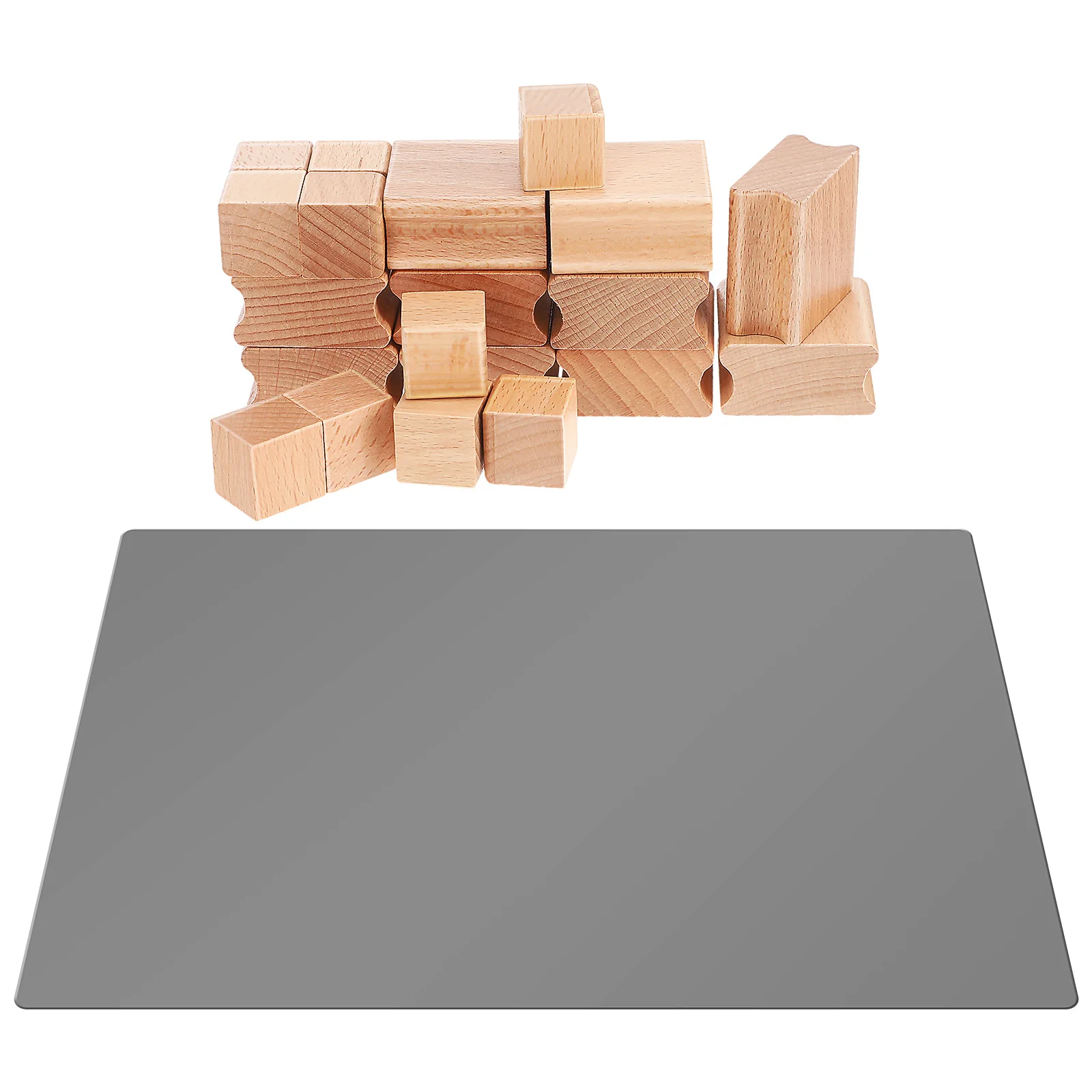

20pcs Hardwood Stamp Blocks: Square Unfinished Wooden Cubes Assorted Sizes For Diy Crafts Cards Decor Grooved Blank Stamps Art