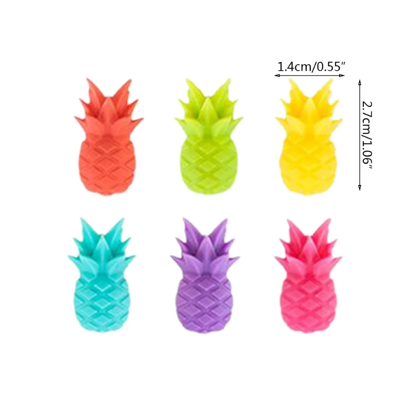 Wine Glass Markers Set of 6  Pineapple Silicone Drink Glass  Tags Sign