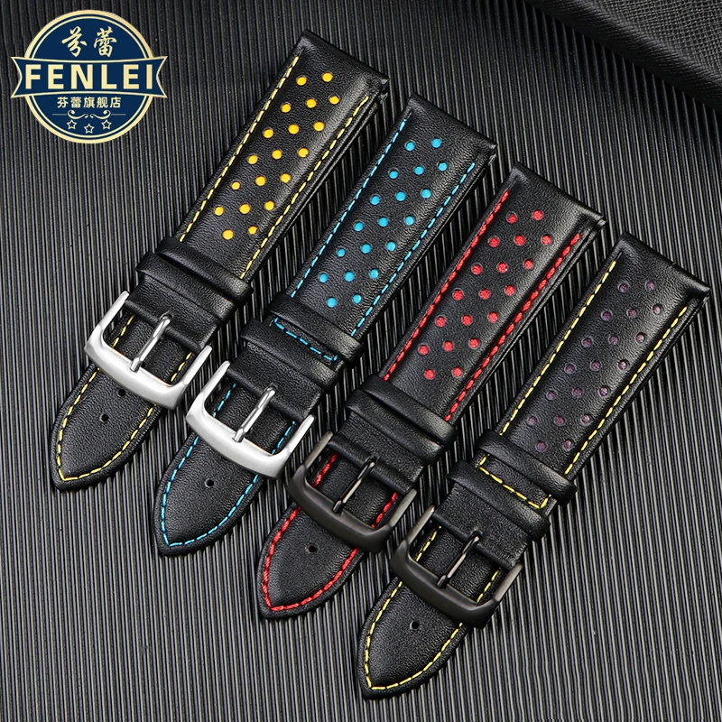22mm Genuine Leather Watchband for Tissot 1853 Special T116 Strap T116617 Warriors Knights TAG Heuer Breathable Men\'s Bracelet