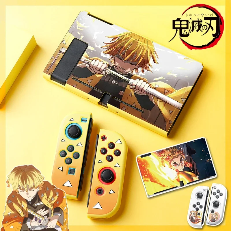 Demon Slayer Tanjirou Zenitsu Kyoujurou Soft Case Joycon Protective Shell Cover for Nintendo Switch NS OLED Console Crystal Case