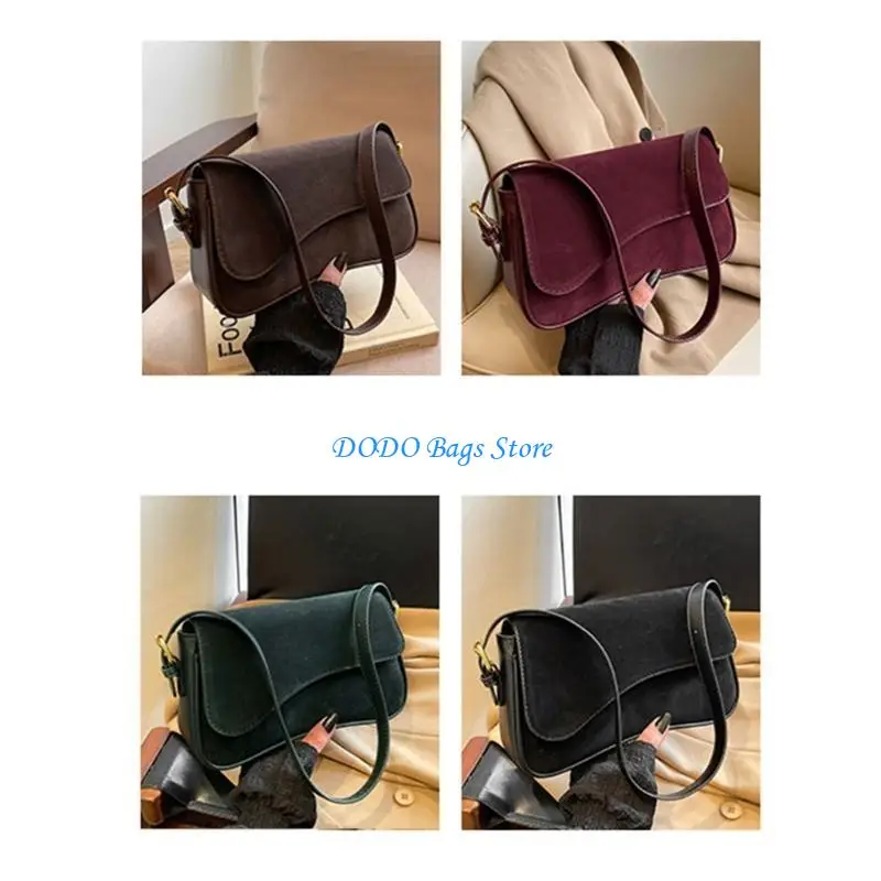 حقيبة الإبط النسائية حقيبة كتف بسيطة من جلد البولي يوريثان حقيبة تسوق عصرية محفظة الخريف الشتاء حقيبة كروس للجسم لكل يوم #2