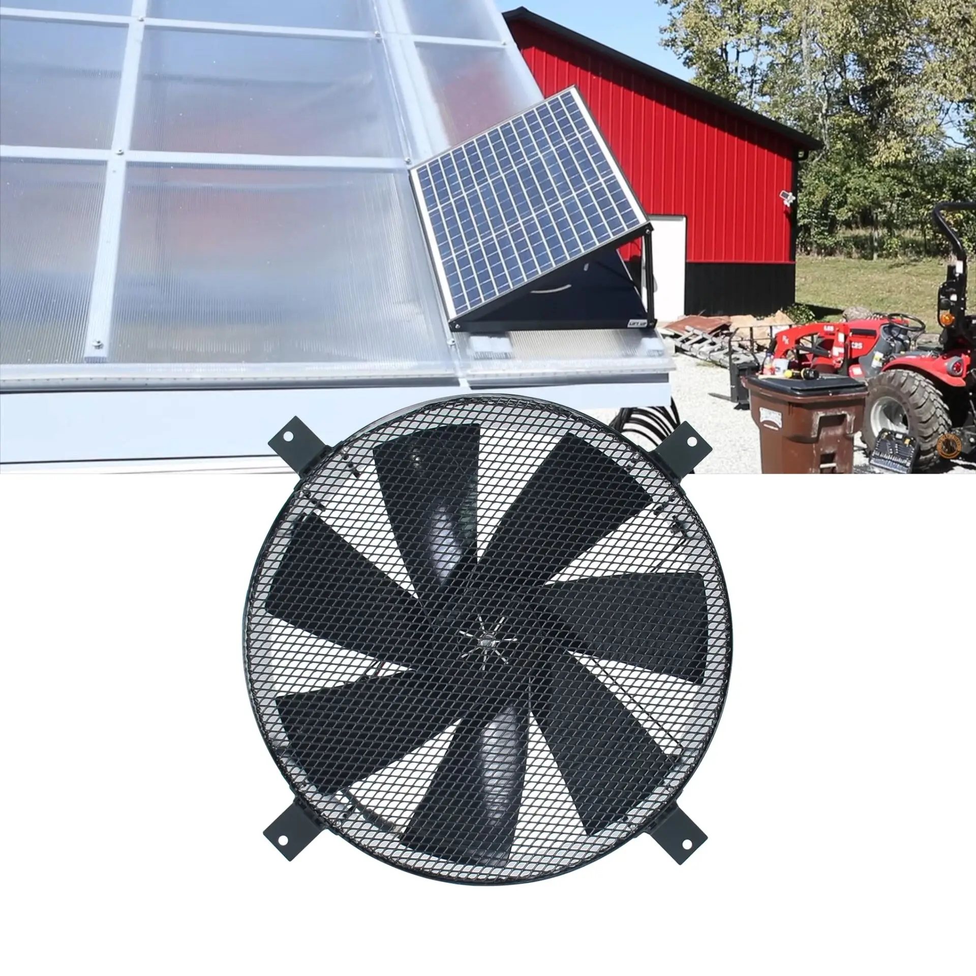 Factory-Supplied 60W Top Grade DC Motor Round Shape Solar Wall Mount Exhaust Fan with Remote Control for Industrial Greenhouse