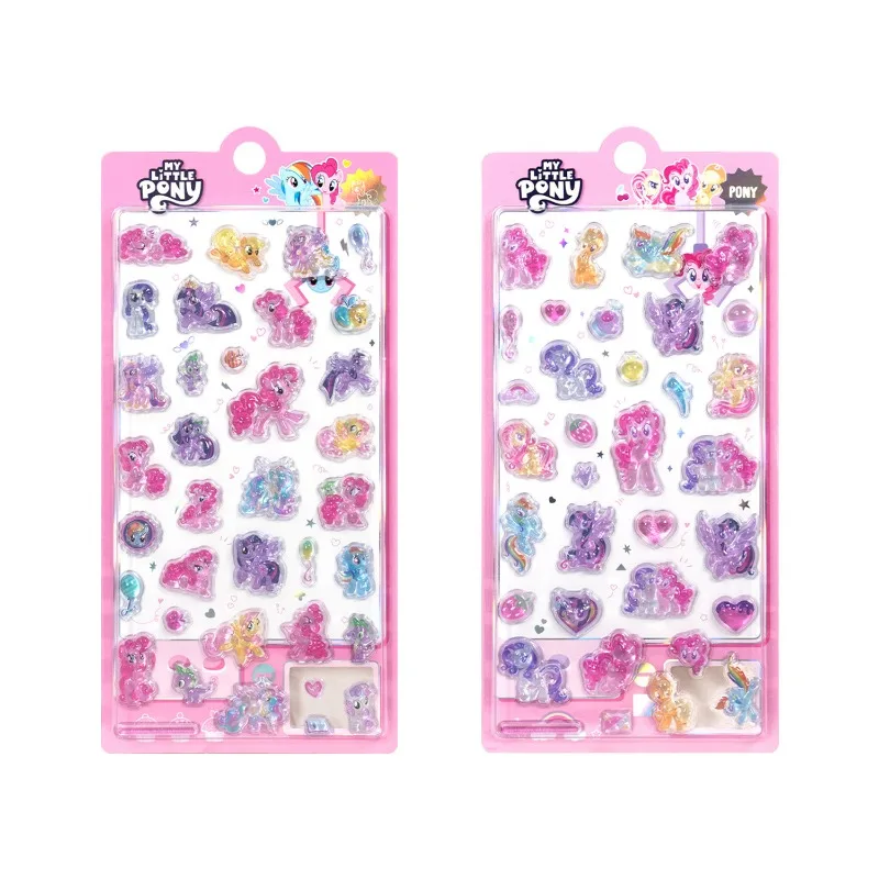 

My Little Pony 3D Transparent Crystal Stickers Anime Merchandise Decorative Stickers Vibrant Color Scheme Reward Stickers Gifts