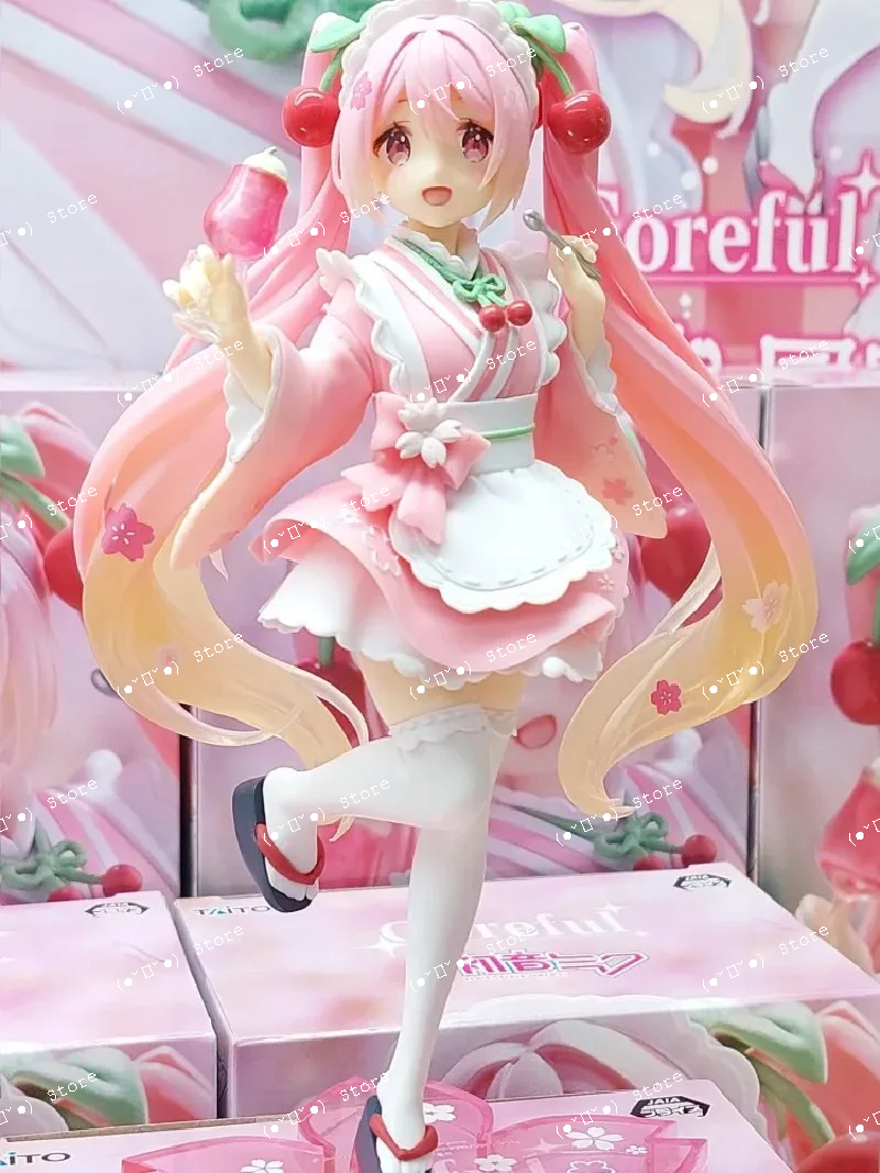 

Original Taito Hatsune Miku Coreful Sakura Wafuu Kissa Ver. Maid Figure Anime Figurine Model Gk Collectible Kawaii Gift