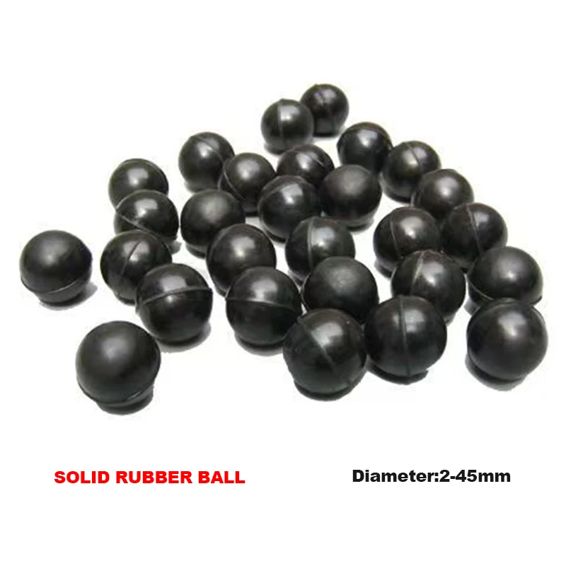 

2mm-45mm Solid Rubber Ball High Elasticity Wear-Resistant Rubber Ball Vibrating Screen/check Valve Seal/bubble Gun Bullet Black