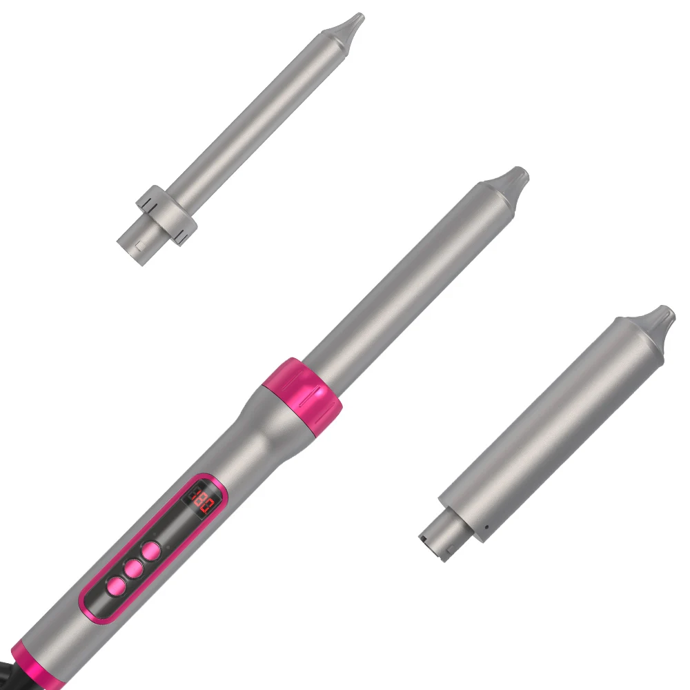 

Curling Iron Set With Interchangeable Ceramic Curling Wand LED Display Provide Preset Temperature Settings for All Hair Textures