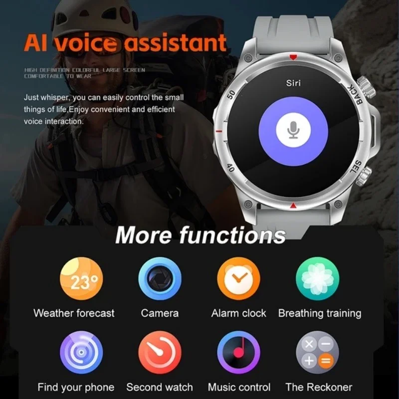 For Huawei Xiaomi 1.53 Inch HD Screen Smart Watch Men Bluetooth Call 410 MAh Sport Waterproof Heartrate Blood Oxygen Smartwatch