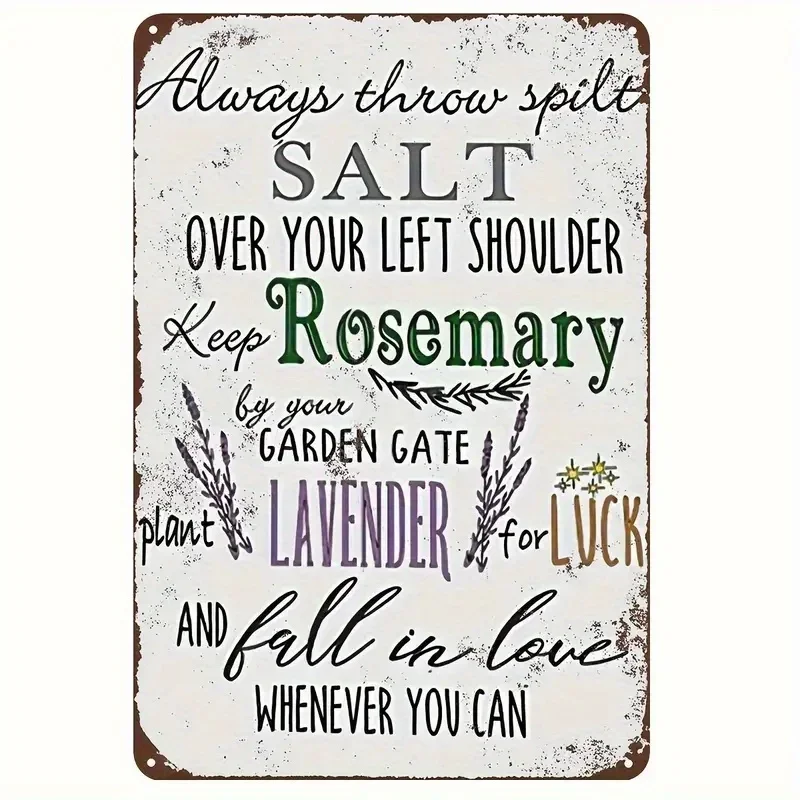 قواعد الساحرة للمنزل، ديكور الهالوين للهالوين، لافتة معدنية من القصدير، لوحة عتيقة، ديكور جدار الفن، غرفة الحائط، مطعم المنزل #6