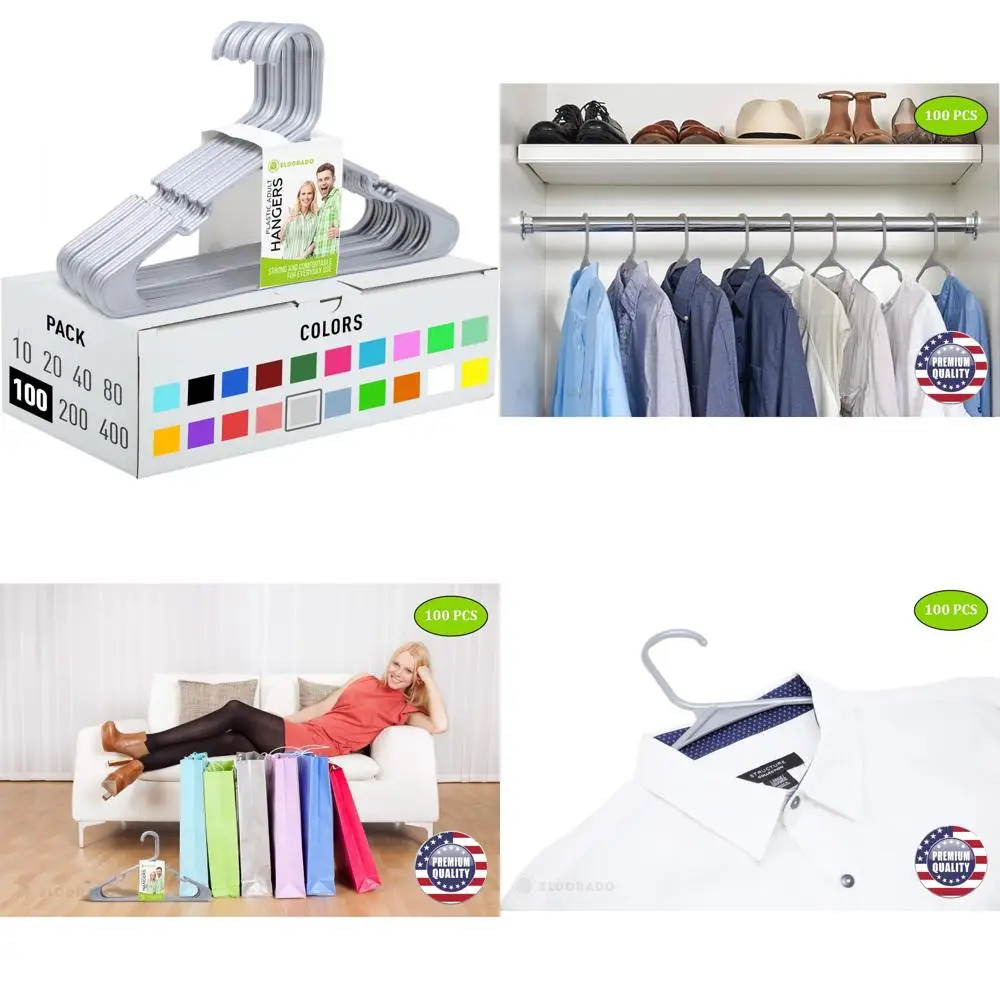 شماعات بلاستيكية لملابس البالغين - مثالية للاستخدام اليومي مع القمصان والبلوزات والقمصان والفساتين #1