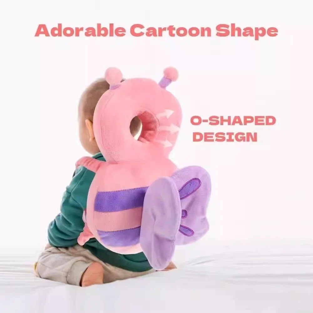 蝶の形をしたベビーヘッドプロテクションパッド、柔らかいぬいぐるみ、転倒防止、歩行学習、ハイハイ用安全ヘルメット（乳幼児用）