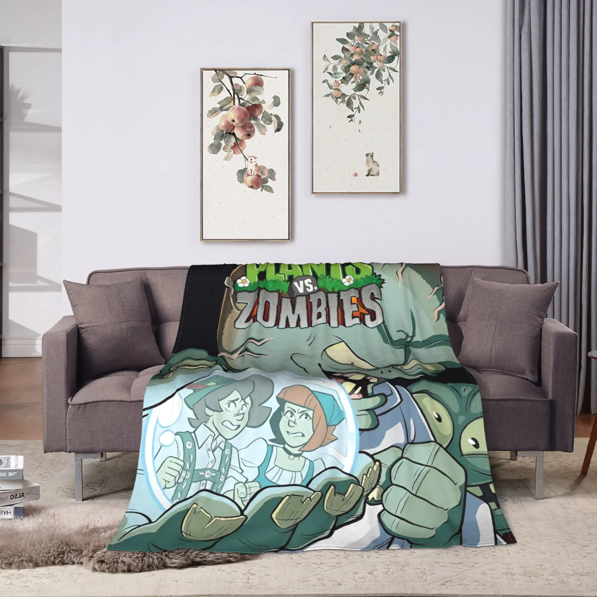 لعبة P-Plants-vs-Zombie بطانية ناعمة دافئة السفر مكتب أفخم رمي بطانية ديكور المنزل الفانيلا المفرش أريكة غطاء سرير #2