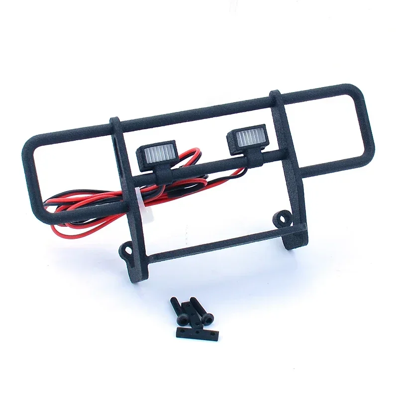 Simulated Front Bumper with Light Electric Winch for 1/18 RC Crawler Car Traxxas TRX4-M Chevrolet K10 Upgrade Parts