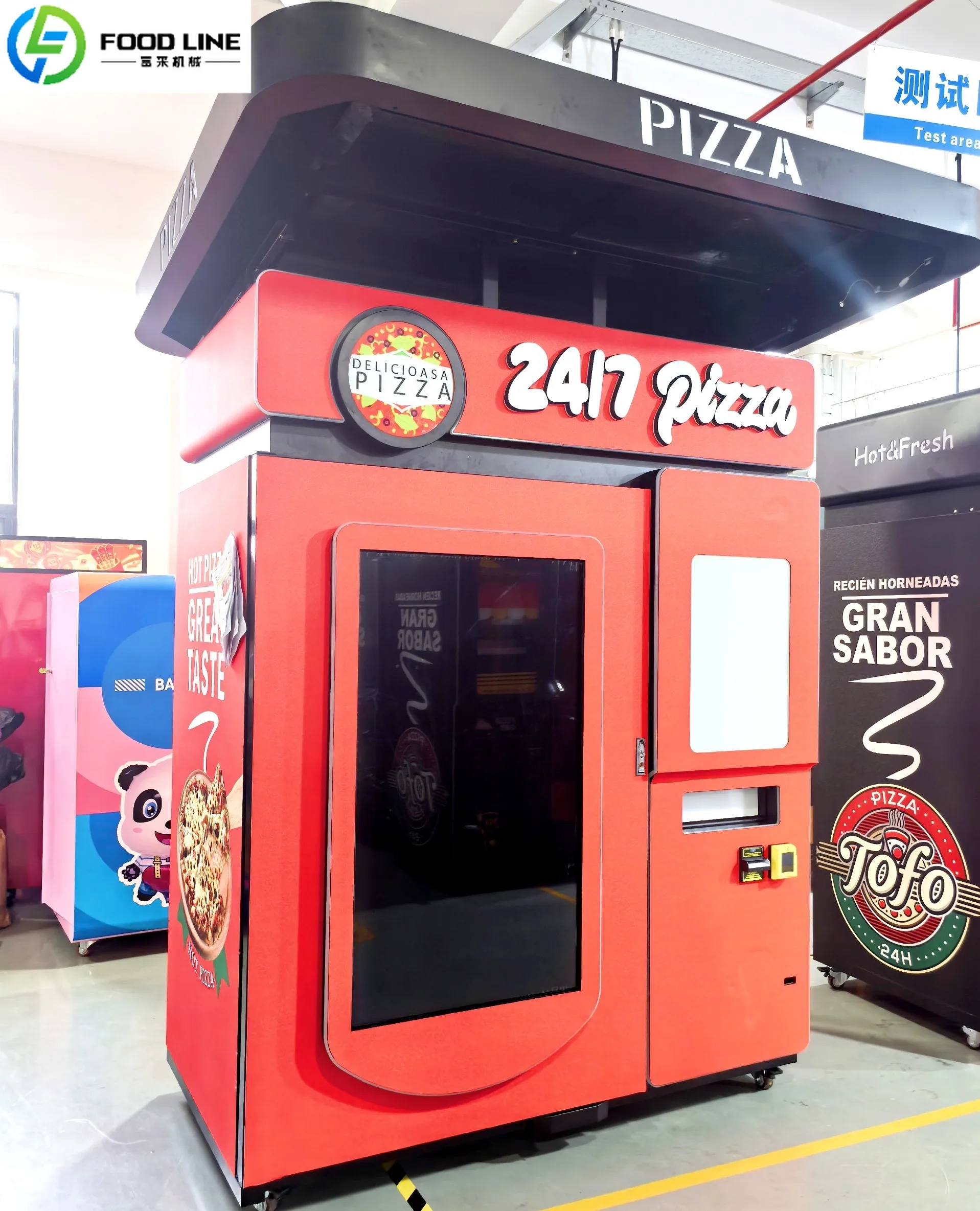 FOODLINE Roadside Pizza Vending Machine Thickened Anti Corrosion Shell Fast Heating Oven Food Vending Device