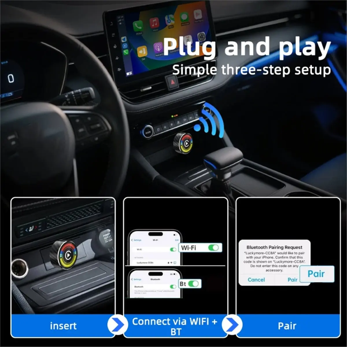 Big Discount Wired to Wireless CarPlay Universal 2 In1 Mini Adapter for Android Auto Smart Box Plug and Play Auto Connection OTA