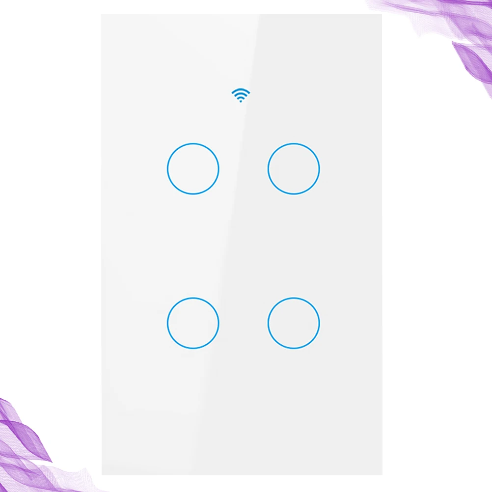 

Smart Touch Screen Wireless Wall Switch 110~250V 2000W High Control Voice Compatible Ios 1/2/3 Gang