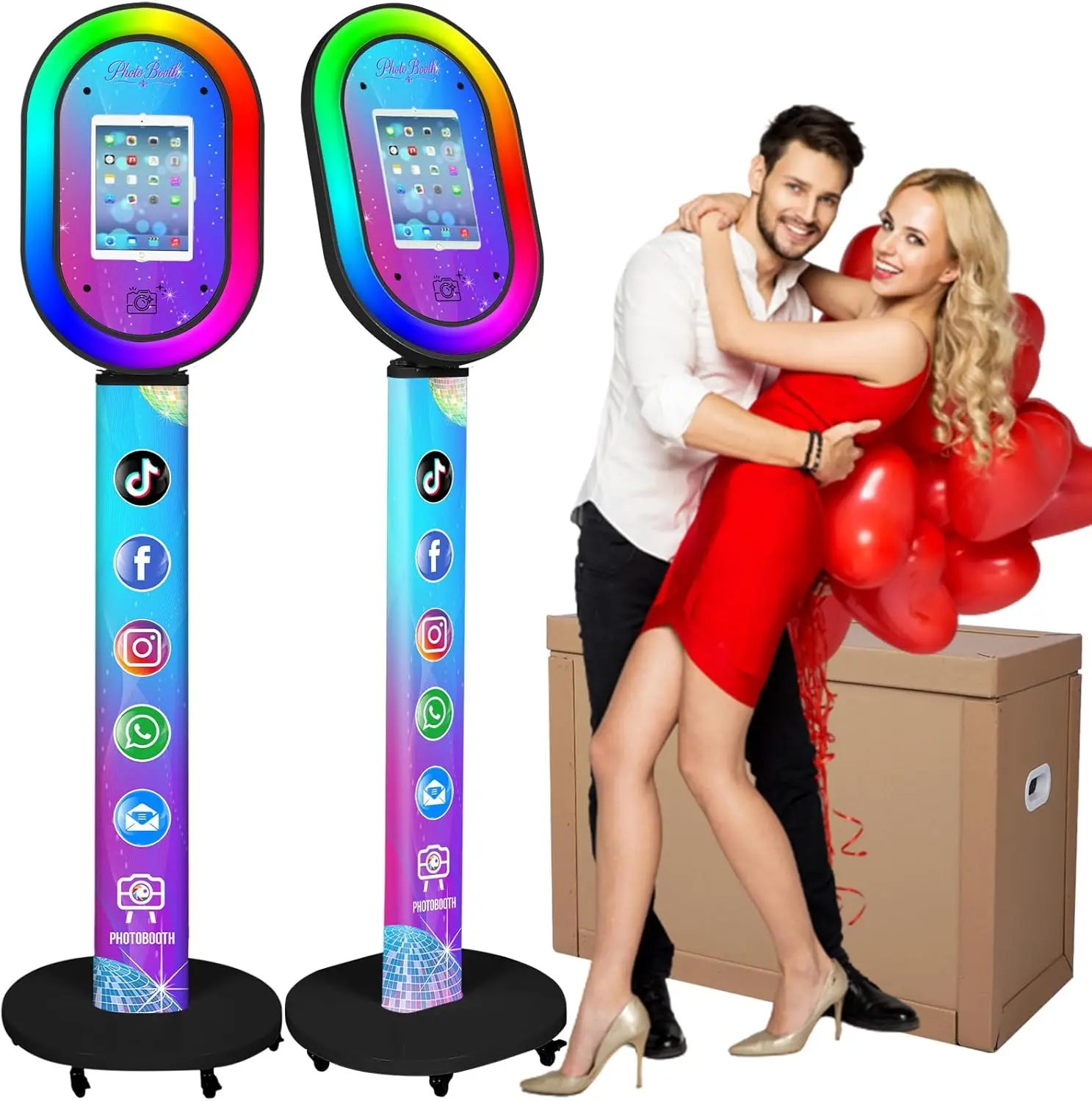 

Photo Booth for iPad 10.2'' 10.5'' 10.9" 11" 12.9" 13" Shell Stand Selfie Station Customized Logo Photobooth Machine