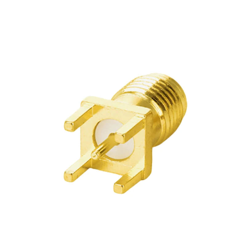 10Pieces RP-SMA Female PCB Panel Edge Mount Connector 4mm SMA Straight Solder RF Coaxial Adapter