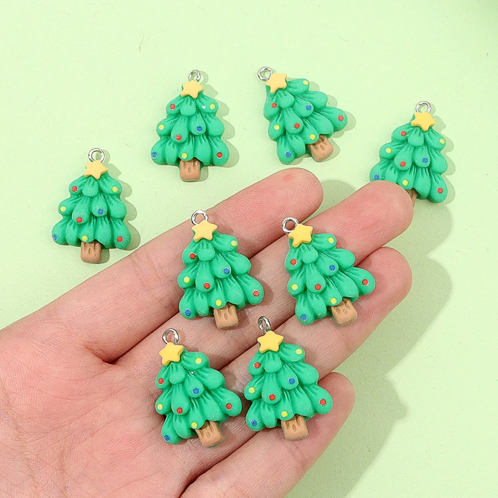 3/12/24/48 قطعة قلادة على شكل شجرة عيد الميلاد الخضراء ، أقراط قلادة ذاتية الصنع ، إكسسوارات هدايا عيد الشكر لعيد الأم #2