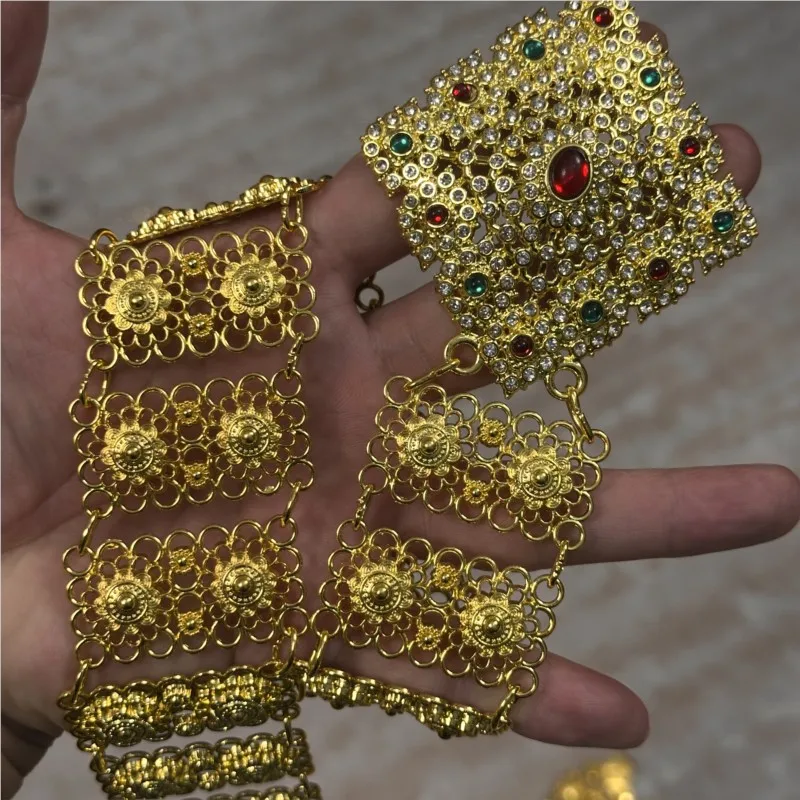 Thai Traditional Clothing Accessories Women Thailand Costume Belts Jewelry Waistband Rhinestone Belt Chain view 2