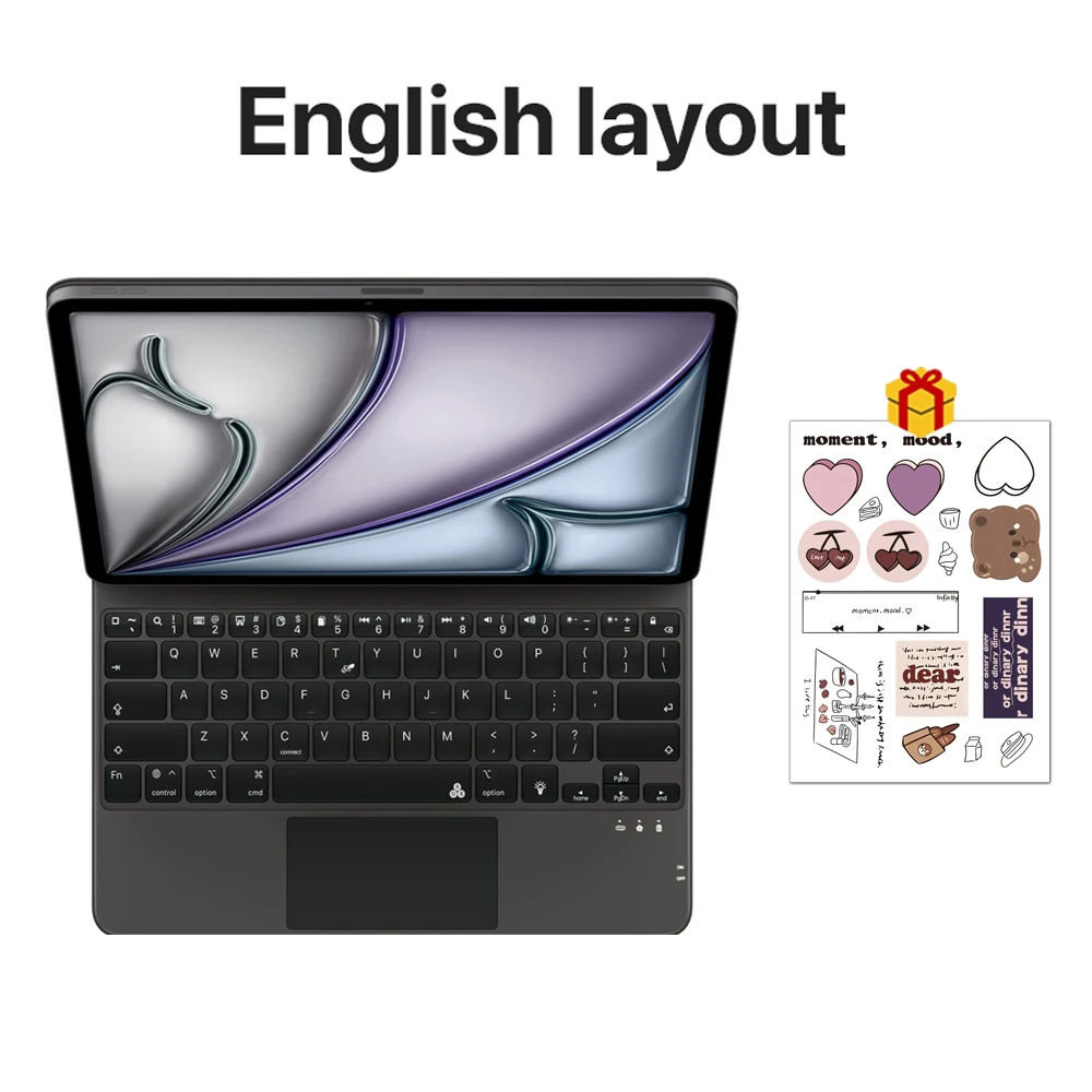 New Bluetooth Wireless Backlit Magic Keyboard For iPad 10th Gen 11 A16 Pro 11 12.9 Air 4 5 Magnetic iPad Case Touchpad Keyboard