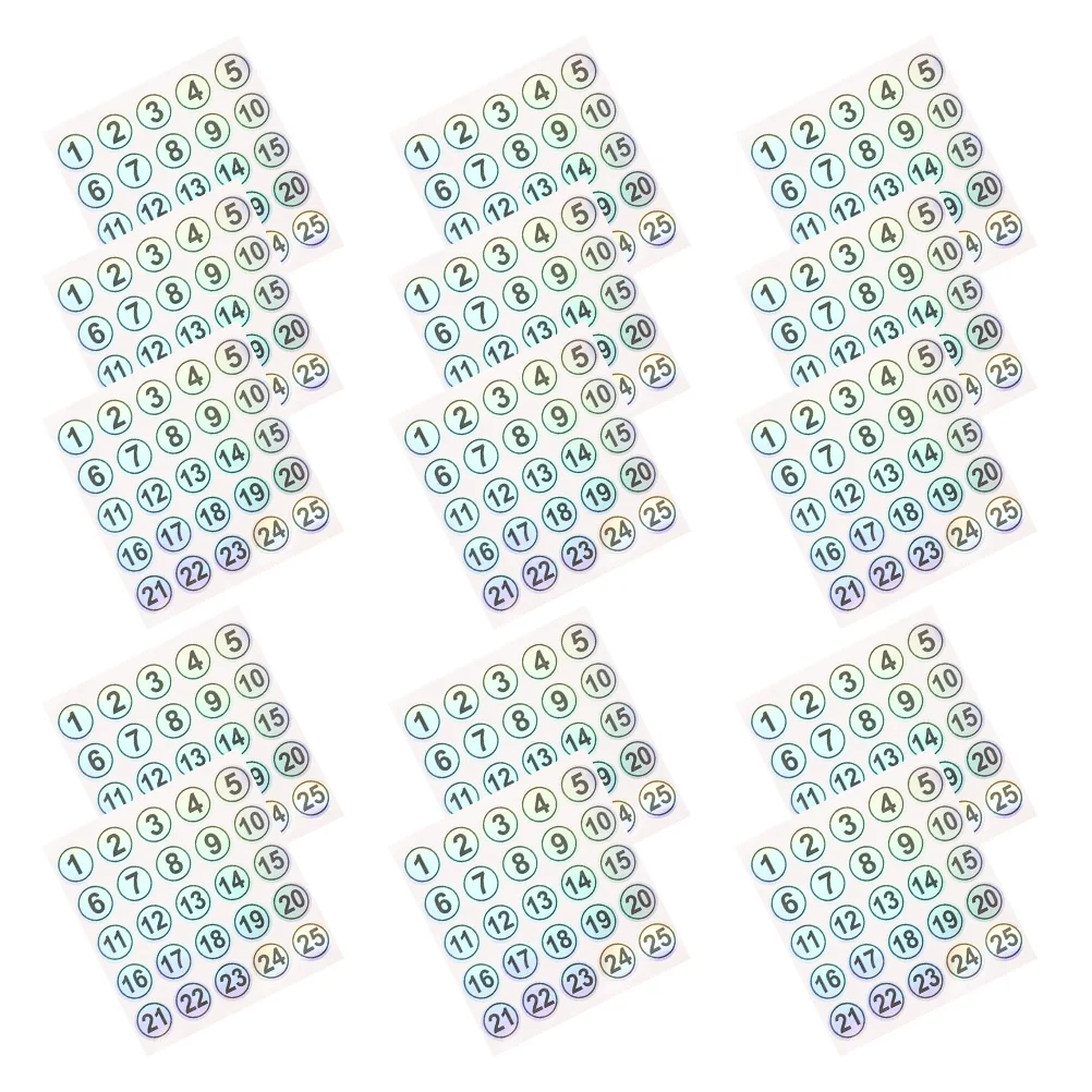 Waterproof Number Stickers 1-25 Self-Adhesive Tear-Resistant Labels for Bottles Cups Containers Home Office Gym Organization