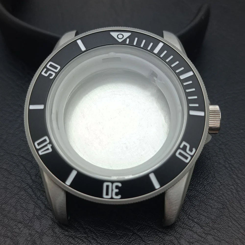 42.5 مللي متر صالح M8215 حركة/القرص الرجال عالية الجودة الصلب حافظة ساعة اكسسوارات سوار حزام صندوق ساعة #1