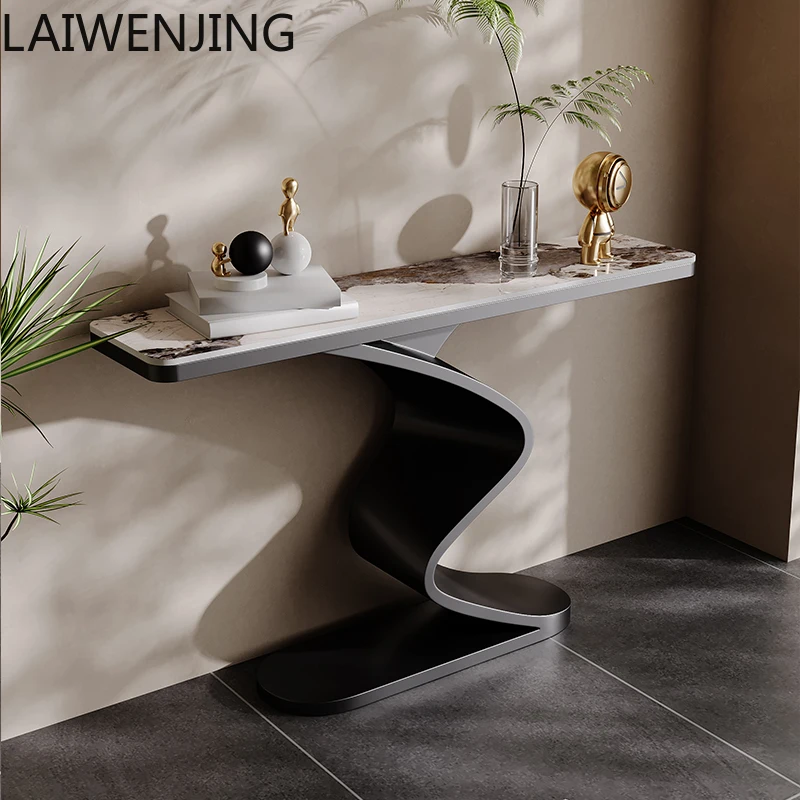 

SGF rock slab entrance table light luxury against the wall creative high-end minimalist art corridor table