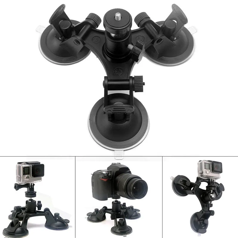 Triple Suction Cup Mounts For Hero 3+ /4 /5  For Go Pro HD Camera For GOPRO Triangular Suction Cup Accessories