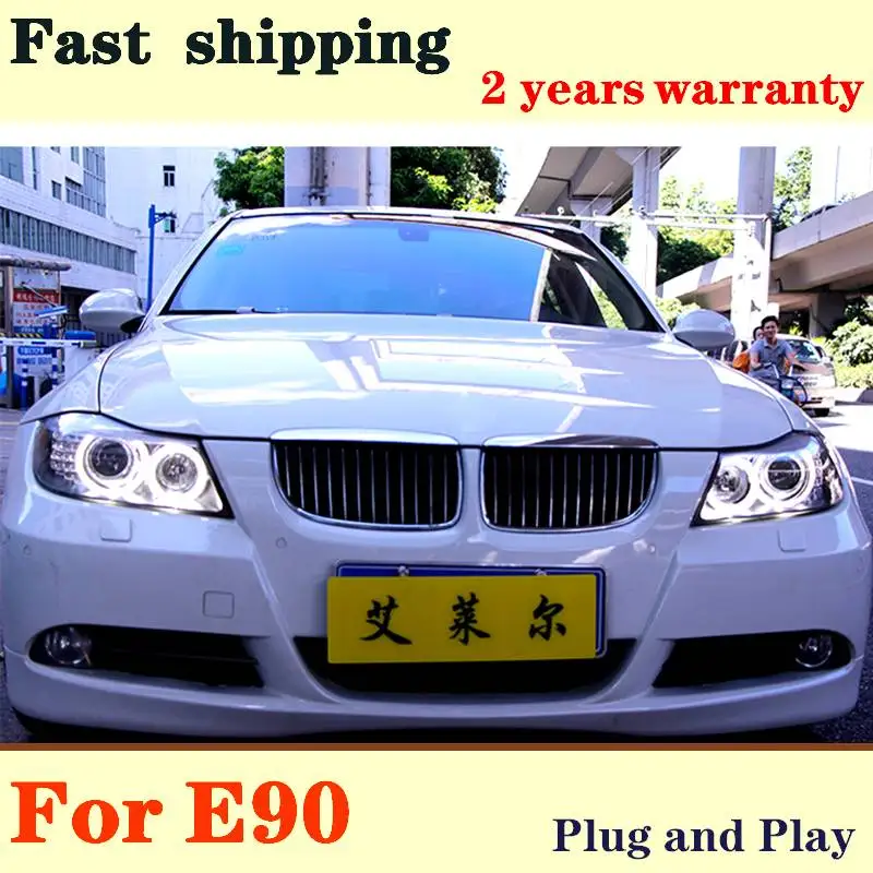 Car Styling LED Head Lamp For BMW E90 Headlights 318 320 325 LED Headlight Angel Eye Headlight BI XENON Front Car Accessories