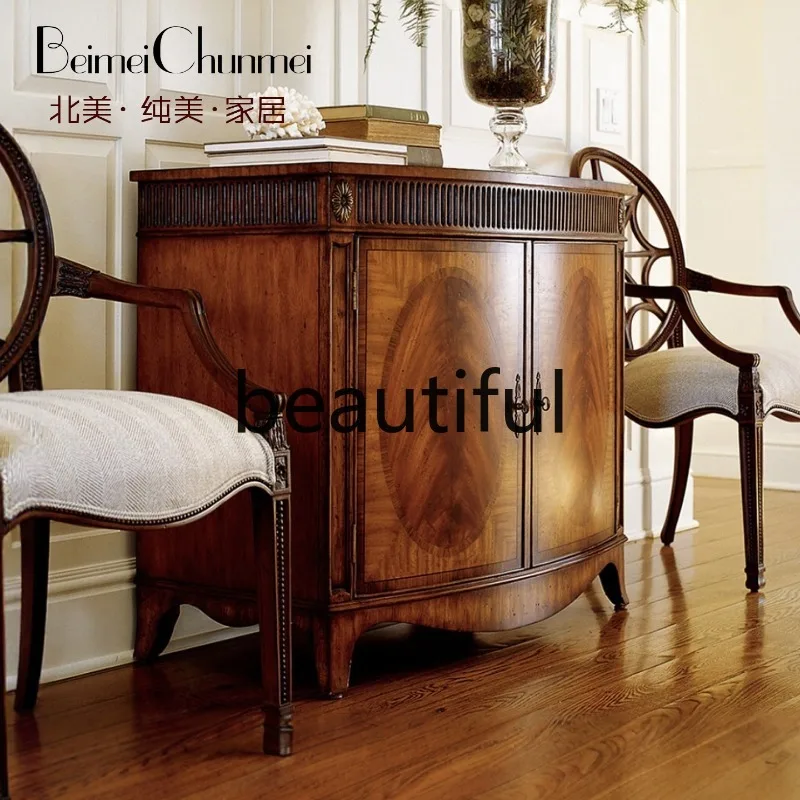 

Villa federal style mahogany heart storage restaurant side cabinet solid wood decorative corner cabinet