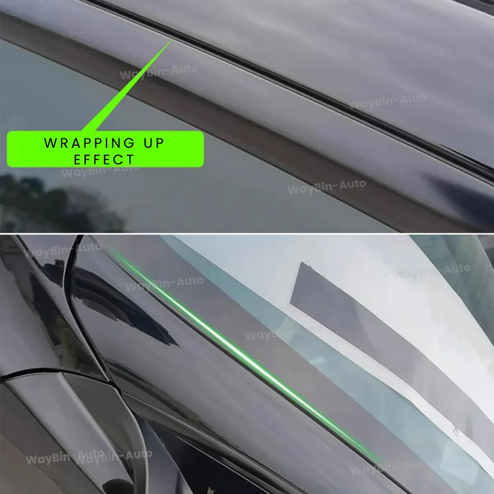 Blackening Roof Wrapping Film For Tesla Model 3 Highland 2024 Car Sticker Strip Trim Cover Model 3 Y Hidden Windows Accessories