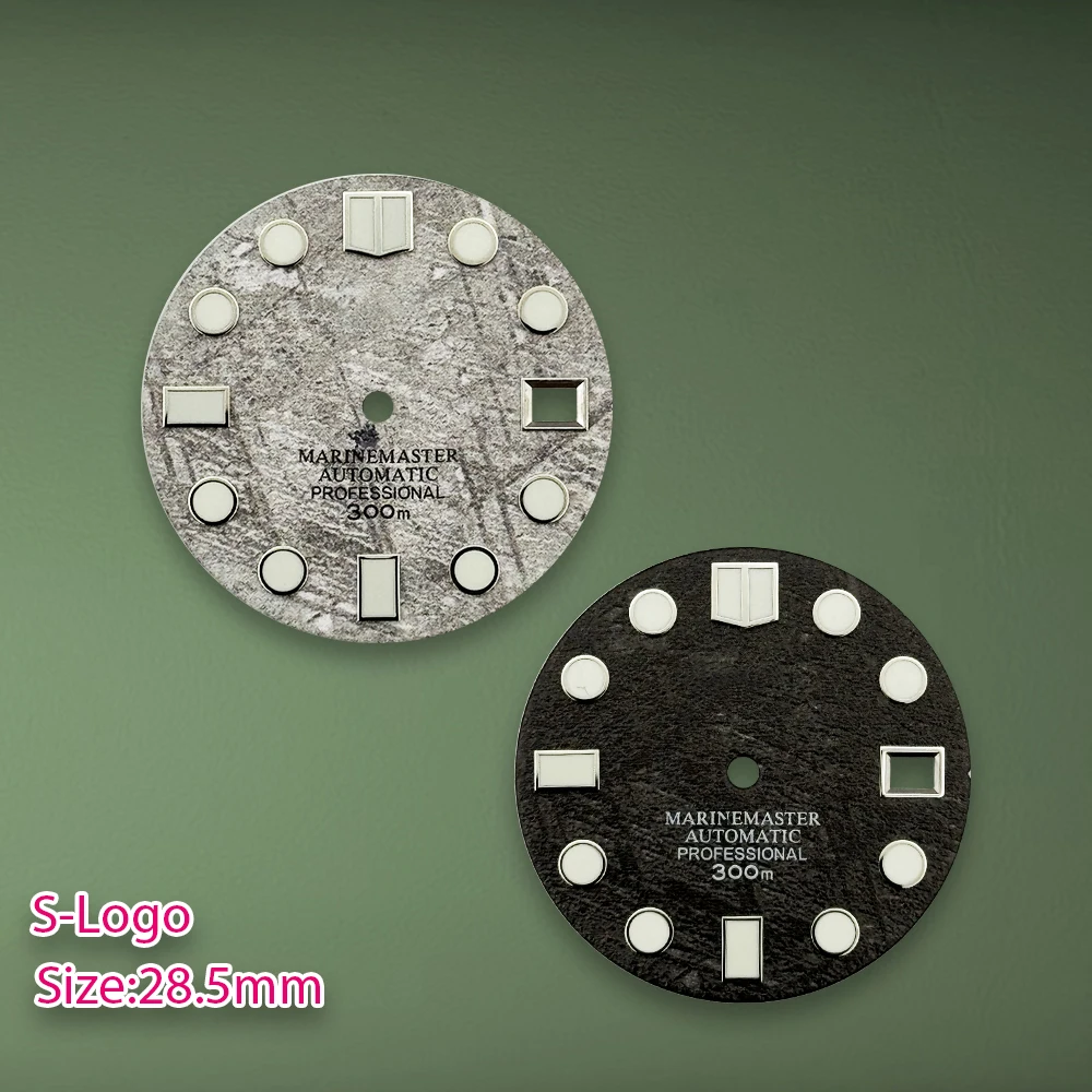 

Новый серый метеоритный циферблат с логотипом S 28,5 мм, подходит для механизма NH35/NH36/4R/7S, зеленый светящийся механизм высокого качества, аксессуары для модификации часов