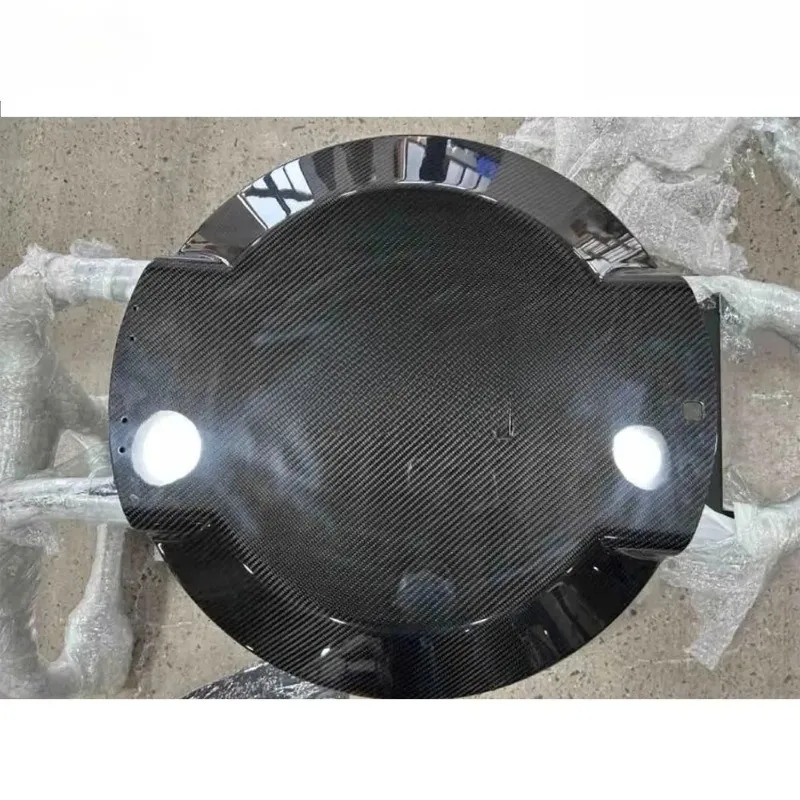 G Class W464 W463A 4x4 Full Set Dry Carbon Fiber White Spare Tire Carrier with Screw Installation 2019- 20' Tire Cover