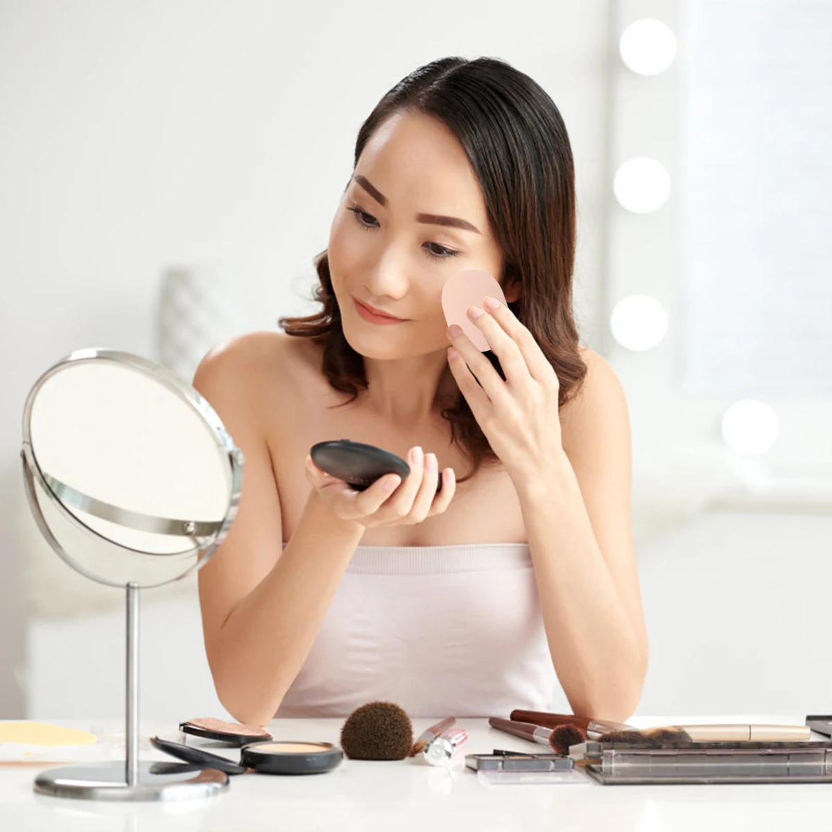 

10pcs Sponge Cleaning Tools Deep Cleansing Face Facial Cleaning Sponge Puff Skin Care Beauty Makeup Removal Cosmetics Pads