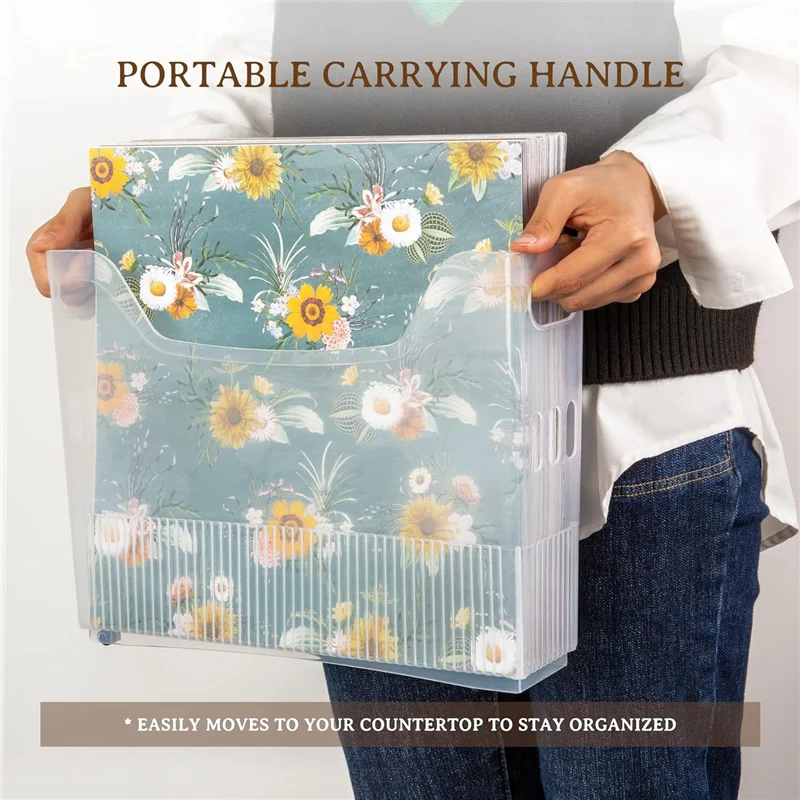 4X Scrapbook Paper Storage With Wheels,Plastic Scrapbook Storage Bin For Holding 12 Inch X 12 Inch Paper,Scrapbook Paper Durable