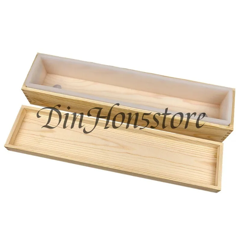 Handmade soap wooden box silicone mold DIY cold soap rectangular professional large rendering soap dish easy to demould