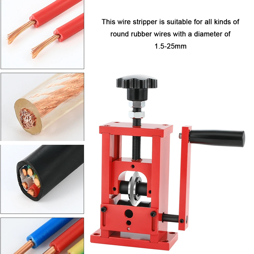 【جديد】أداة تجريد الأسلاك المنزلية اليدوية أداة تجريد الأسلاك اليدوية آلة تقشير الكابلات النحاسية مع كرنك اليد لسلك 1.5-25 مم