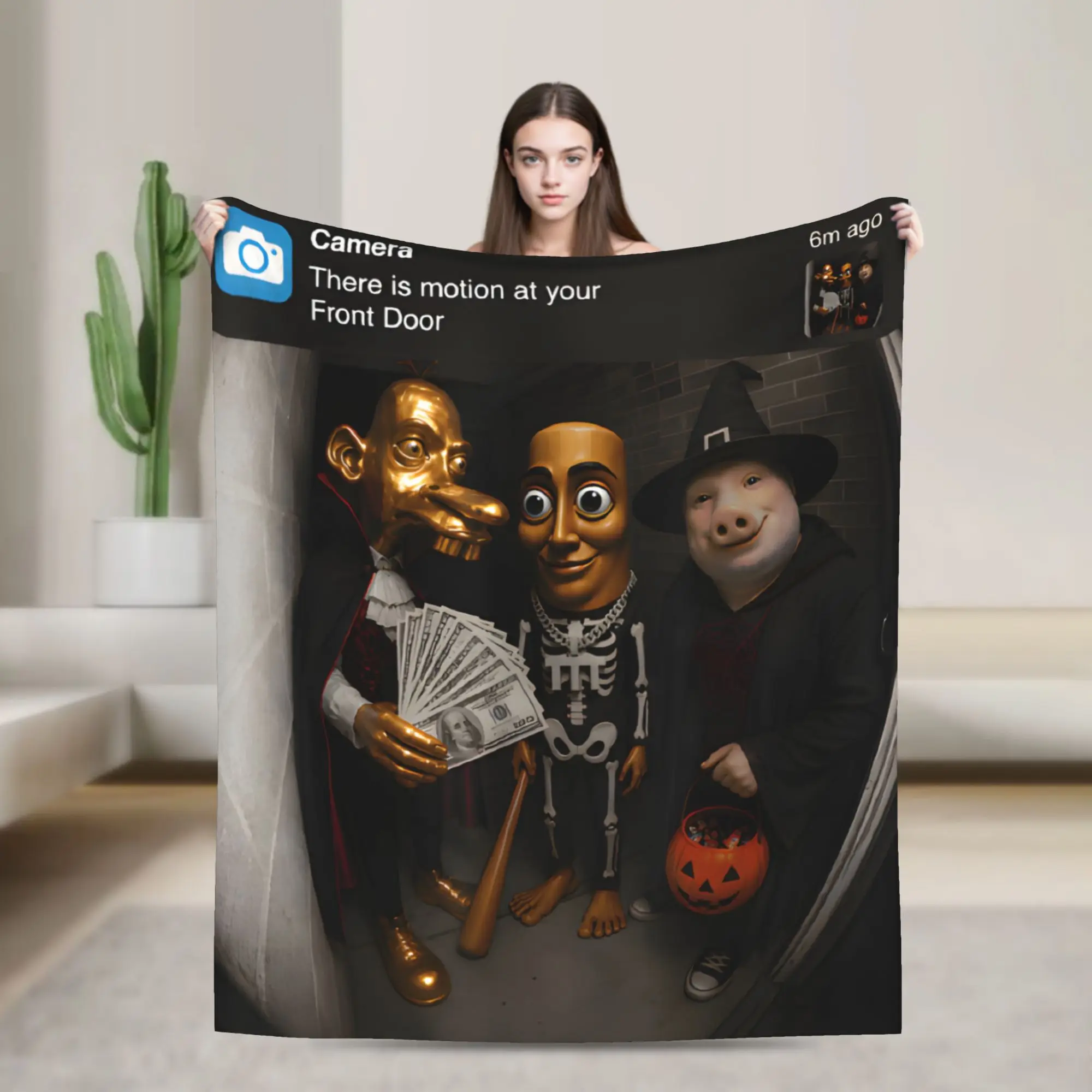 Stylish There is Motion at Your Front Door Neegy Funky Ehh Meme  Blankets Thin Coral Fleece Plush  Cozy Throw Blanket Machine