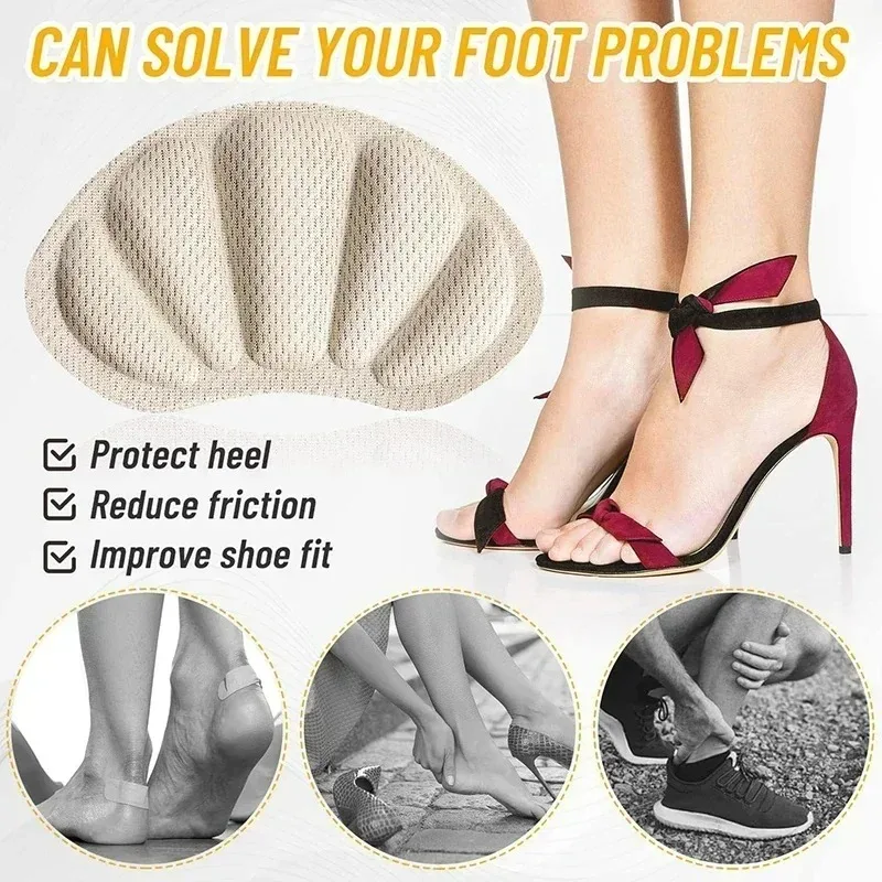 1/2/3/4/5Pairs Sponge Heel Pad Pain Relief Insole Reduce Friction Heel Sticker Cuttable Shoe Insert Foot Rear Elastic Patch