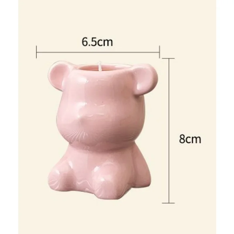 Bonito pequeno urso velas aromáticas caixa de presente com rosa fragrância decoração do quarto presente de aniversário para amigos presente companheiro