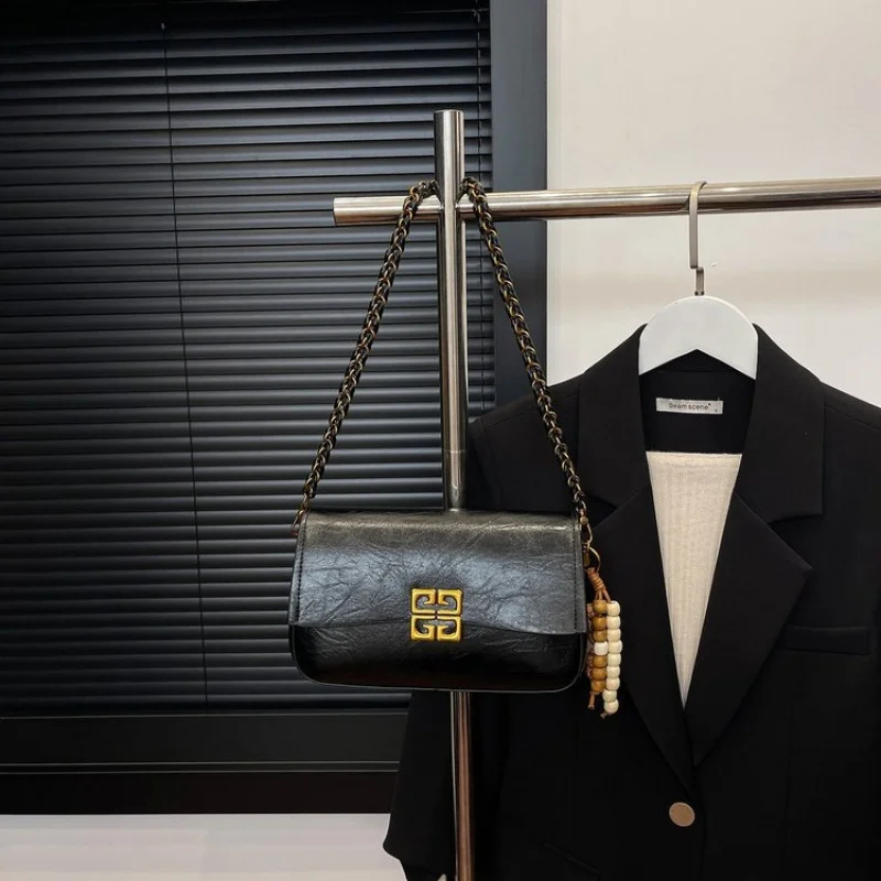 حقيبة يد نسائية جلدية عصرية الراقية العلامة التجارية الفاخرة تصميم عصري خياطة مكررة حقيبة يومية عتيقة ​