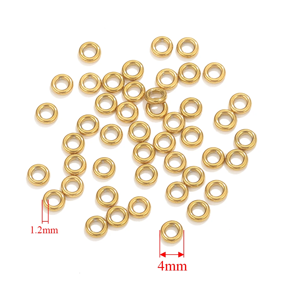 50 Stück Edelstahl O Ring vergoldet geschlossene Biegeringe für Schmuckherstellung DIY Ringe Drahtreifen Verbinder Schmuckzubehör