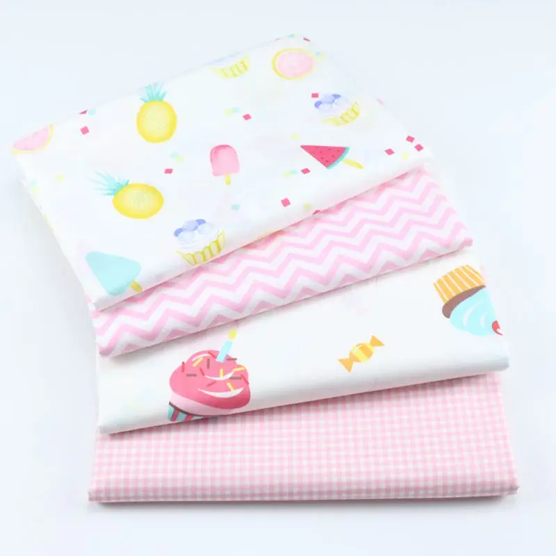 Tela de algodón estampada con motivos de pasteles, 50x160cm/pieza, para patchwork, colchas, decoración del hogar, fundas de almohada, manualidades, costura, Telas D30