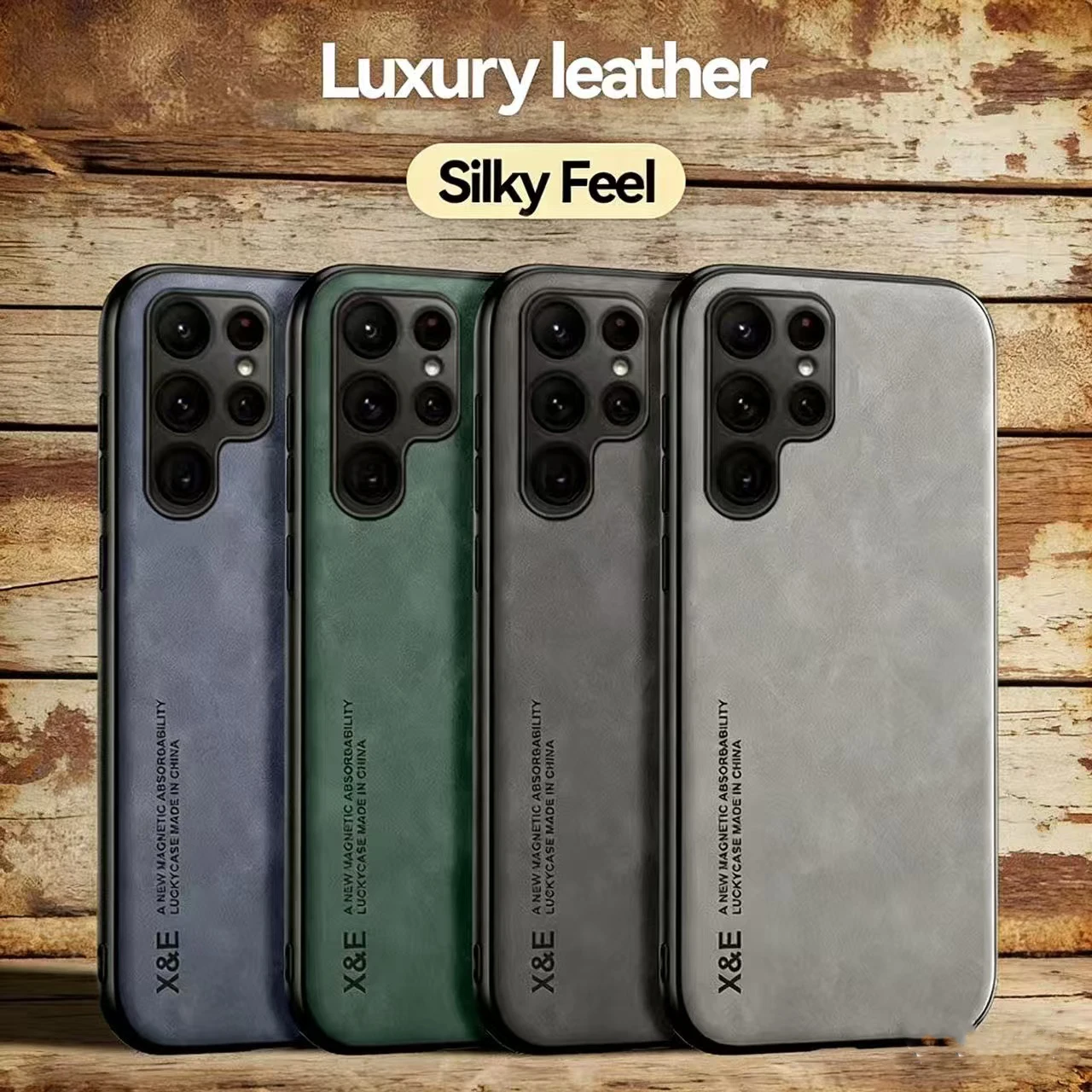 Case For Samsung S26 Ultra Sheepskin Magnetic Cases For Samsung S25 S23 Ultra S24 S22 Plus S21 FE Note 20 10 Leather Phone Cover