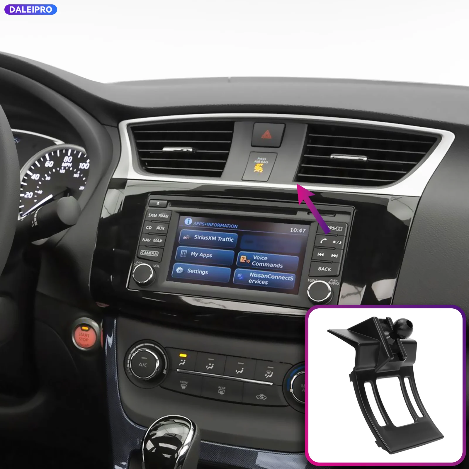 For Nissan Sentra B17 Sylphy 2013-2019 Vehicle-Specific Phone Holder Base Smart Car Phone Mount 66W Charging Holder Accessories